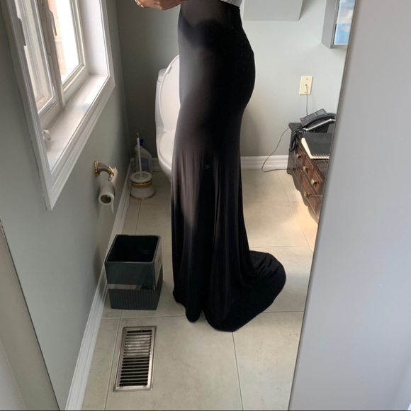 Blush Prom black strapless gown - Picture 2 of 4
